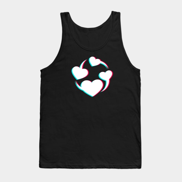 TikTok Revolving Heart White Tank Top by ThingyDilly